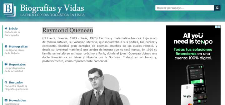 Biografías y vidas: Raymond Queneau