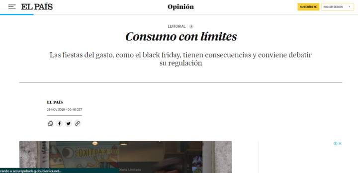 El país: Consumo con límites