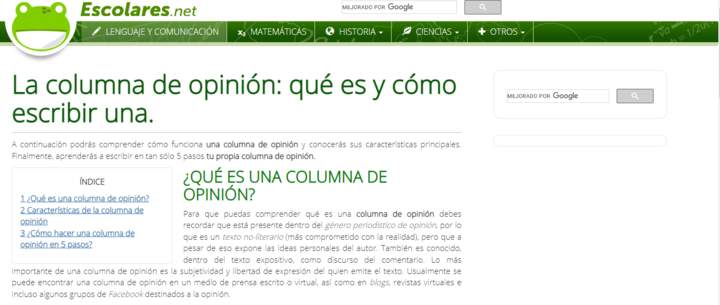 Escolares.net: La columna de opinión: qué es y cómo escribir una