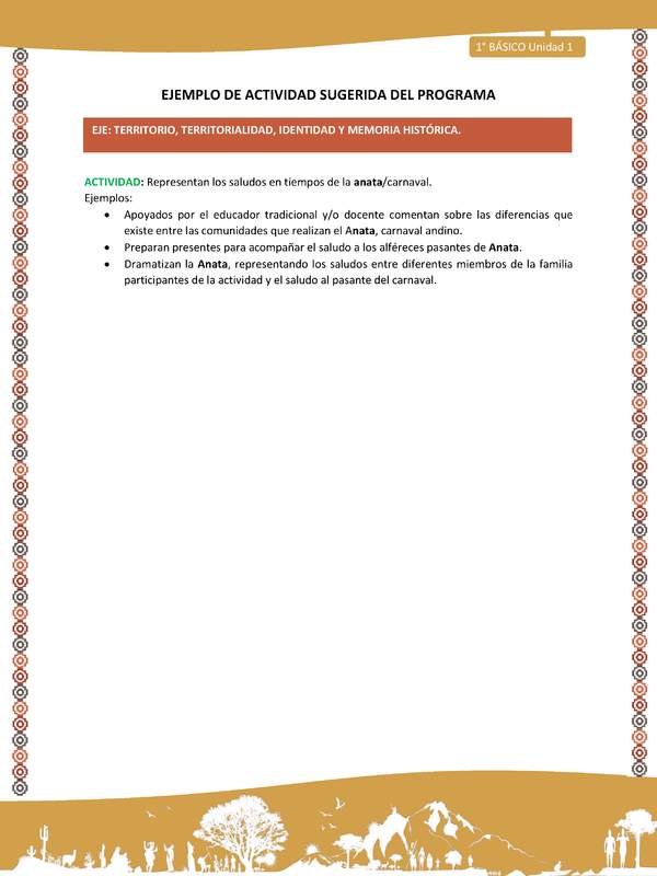 Actividad sugerida LC01 - Aymara - U02 - N°12: : Representan los saludos en tiempos de la anata/carnaval