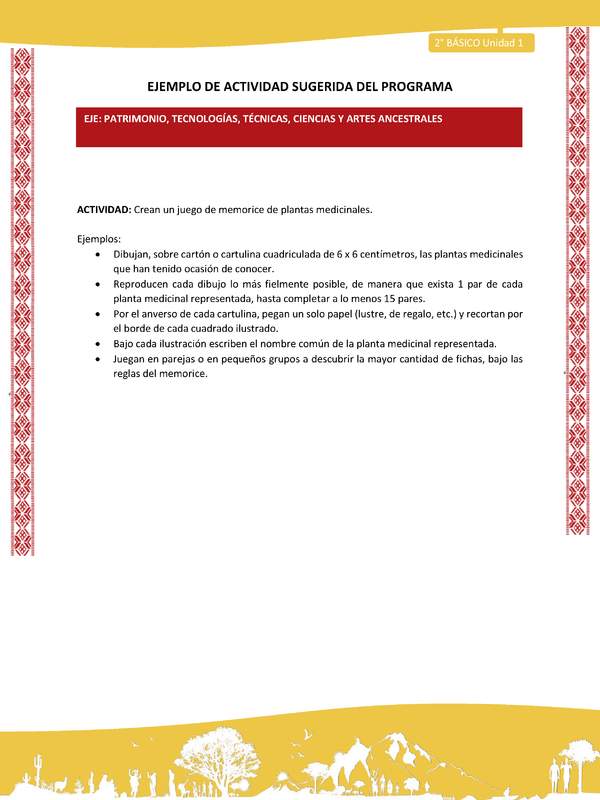 Actividad sugerida: LC02 - Colla - U1 - N°11: Crean un juego de memorice de plantas medicinales.