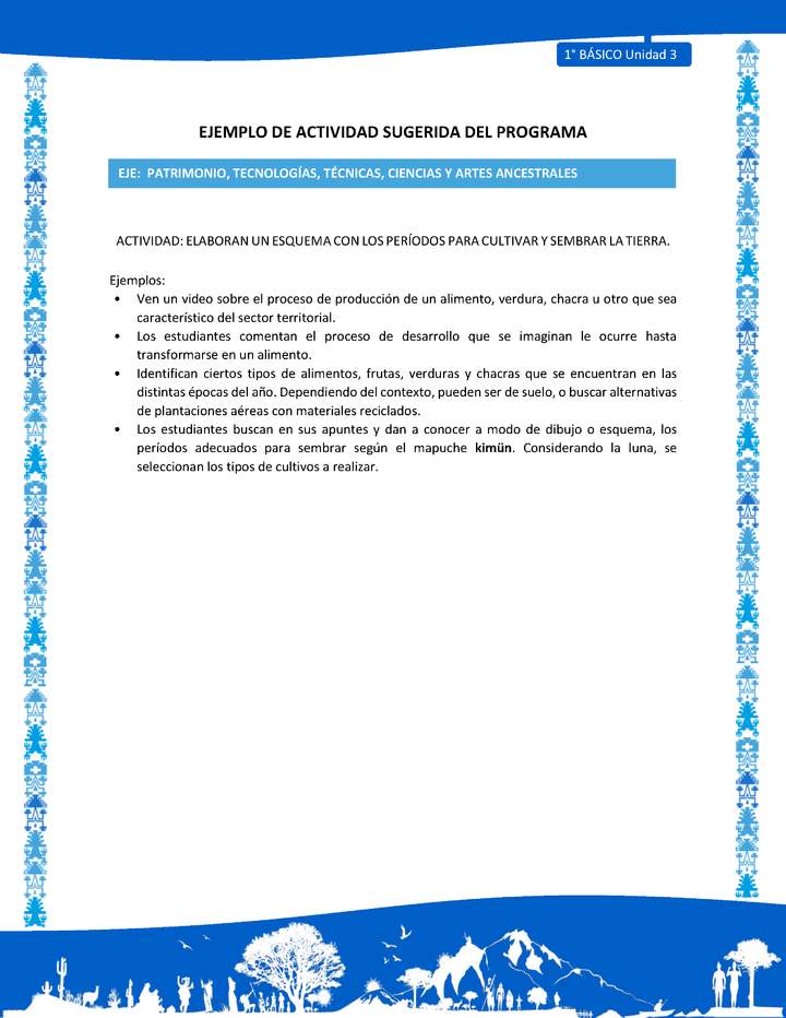 Actividad sugerida: LC01 - Mapuche - U3 - N°10: ELABORANUN ESQUEMA CON LOS PERÍODOS PARA CULTIVAR Y SEMBRAR LA TIERRA.