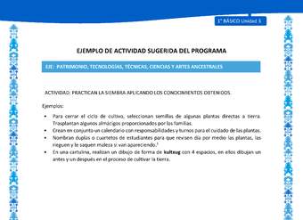 Actividad sugerida: LC01 - Mapuche - U3 - N°13: PRACTICAN LA SIEMBRA APLICANDO LOS CONOCIMIENTOS OBTENIDOS.