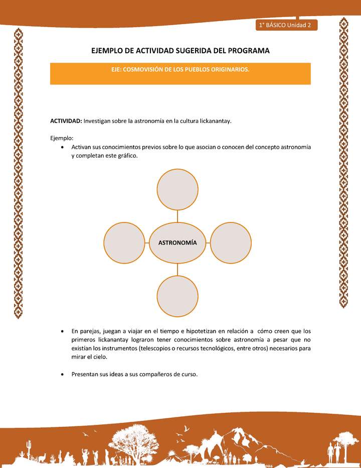 Actividad sugerida: LC01 - Lickanantay - U2 - N°5: INVESTIGAN SOBRE LA ASTRONOMÍA EN LA CULTURA LICKANANTAY.