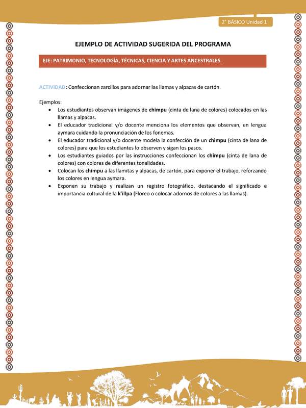 Actividad sugerida Nº 17 - LC02 - AYM-U1-17-2B-EP-Confeccionan zarcillos para adornar las llamas y alpacas de cartón