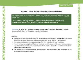 Actividad sugerida LC01 - Rapa Nui - U2 - N°40: Indagan sobre los 'Ariki Mau y su vínculo con aspectos espirituales.