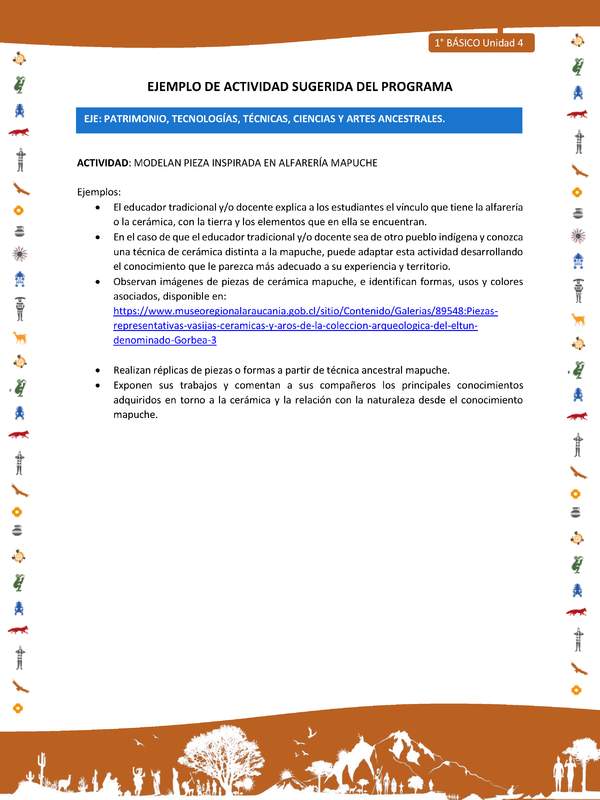 Actividad sugerida Nº 13- LC01 - INTERCULTURALIDAD-U4-EP - MODELAN PIEZA INSPIRADA EN ALFARERÍA MAPUCHE