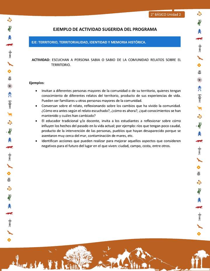 Actividad sugerida Nº 5- LC02 - INTERCULTURALIDAD-U2-ET - ESCUCHAN A PERSONA SABIA O SABIO DE LA COMUNIDAD RELATOS SOBRE EL TERRITORIO.