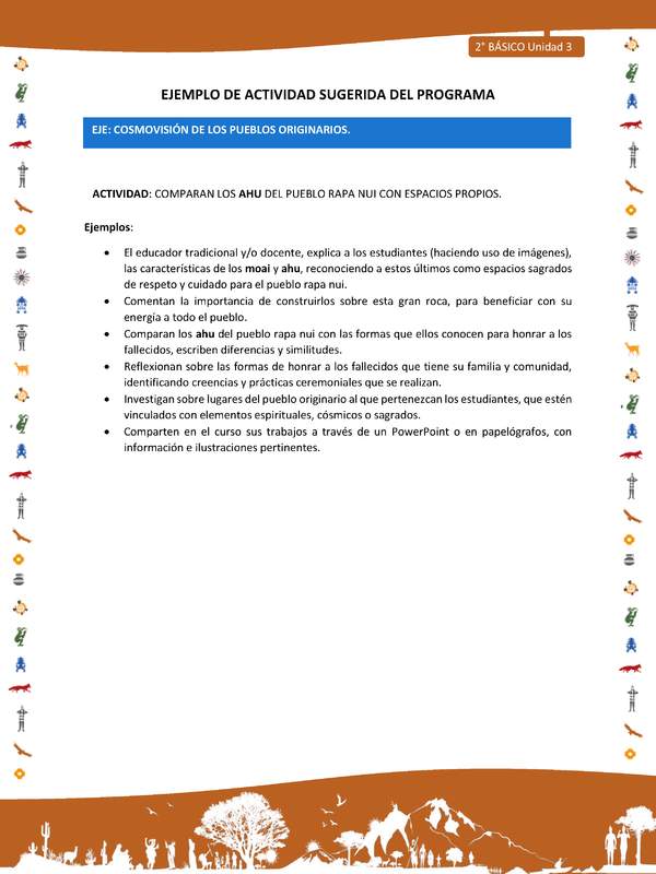 Actividad sugerida Nº 6- LC02 - INTERCULTURALIDAD-U3-ECO - COMPARAN LOS AHU DEL PUEBLO RAPA NUI CON ESPACIOS PROPIOS.