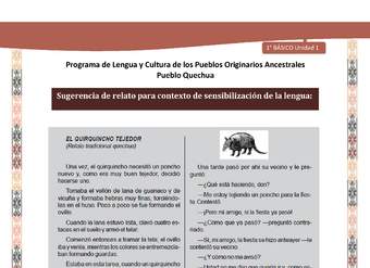 Orientaciones al docente - Relato EL QUIRQUINCHO TEJEDOR I