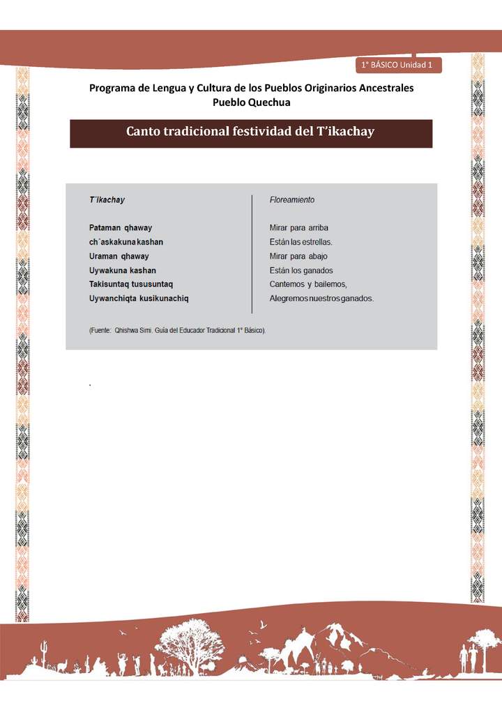 Orientaciones al docente - Canto tradicional