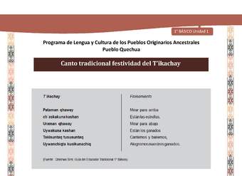 Orientaciones al docente - Canto tradicional