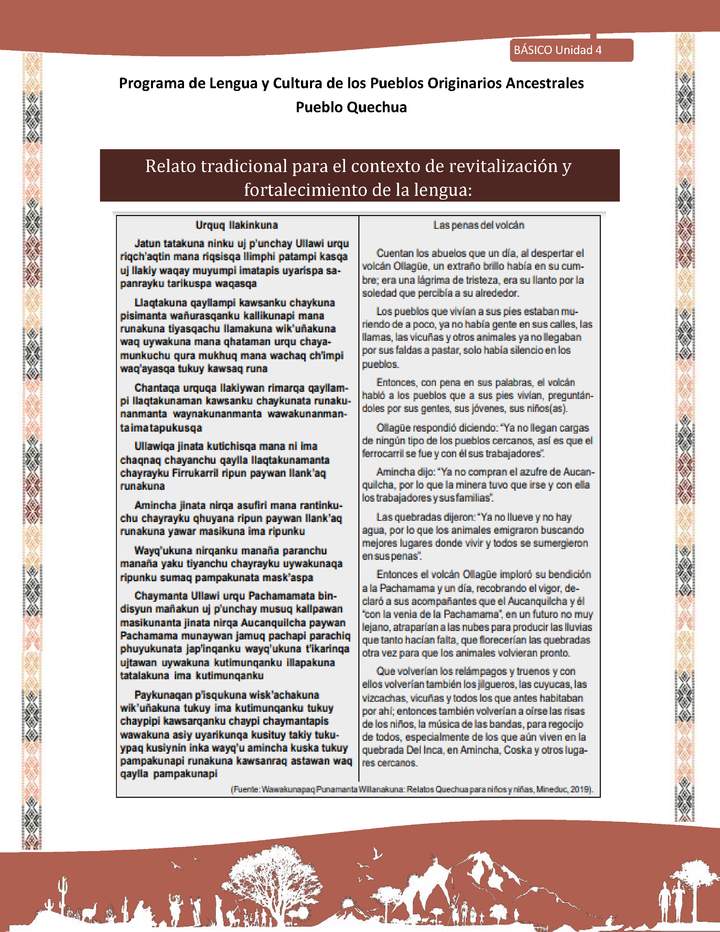 QUECHUA-LC02-U04-Orientaciones al docente - Relato Las penas del volcán II