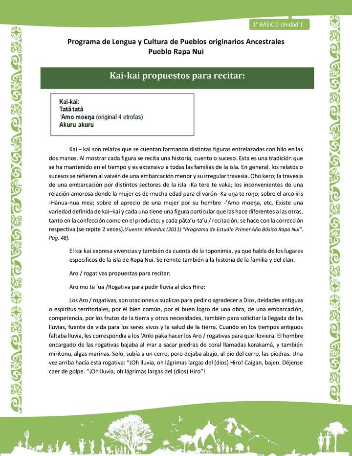 05-Orientaciones al docente - LC02 - Rapa nui - U1 - Kai-kai propuestos para recitar
