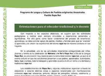 01-Orientaciones al docente - LC01-RAPANUI - U03 - INTRODUCCIÓN