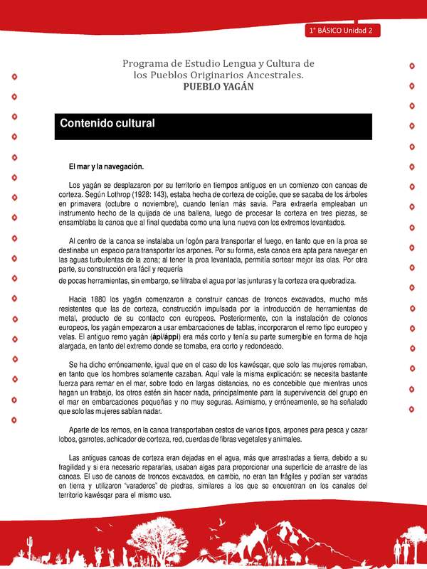 Orientaciones para el educador - LC01 -YAG - Unidad 2 - Contenidos culturales