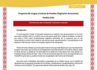 Orientaciones al docente - LC01 - Colla - U2 - Introducción