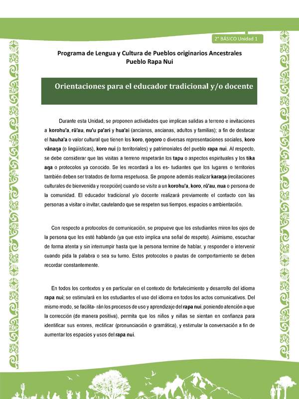 Orientaciones para el educador tradicional y/o docente