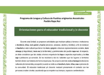 Orientaciones para el educador tradicional y/o docente