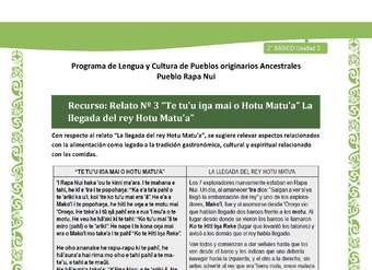 Relato N°3: La llegada del rey Hotu Matu'a