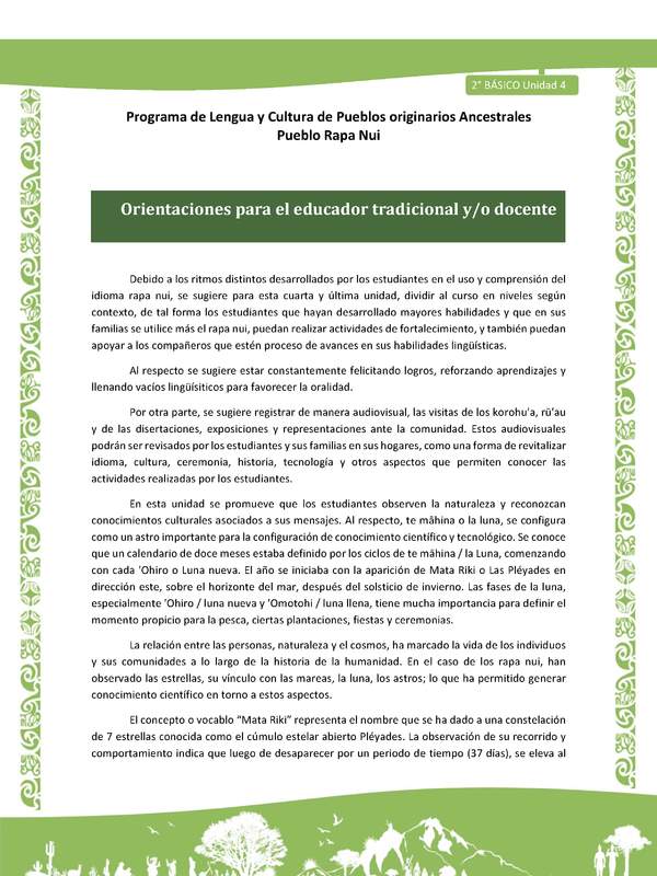 Orientaciones para el educador tradicional y/o docente