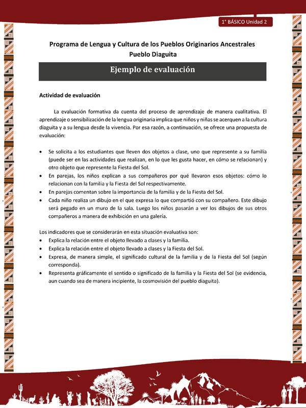 Ejemplo de evaluación