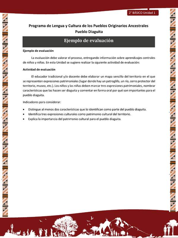 Ejemplo de evaluación