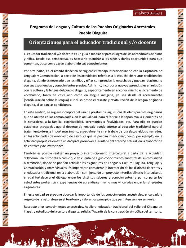 Orientaciones para el educador tradicional y/o docente