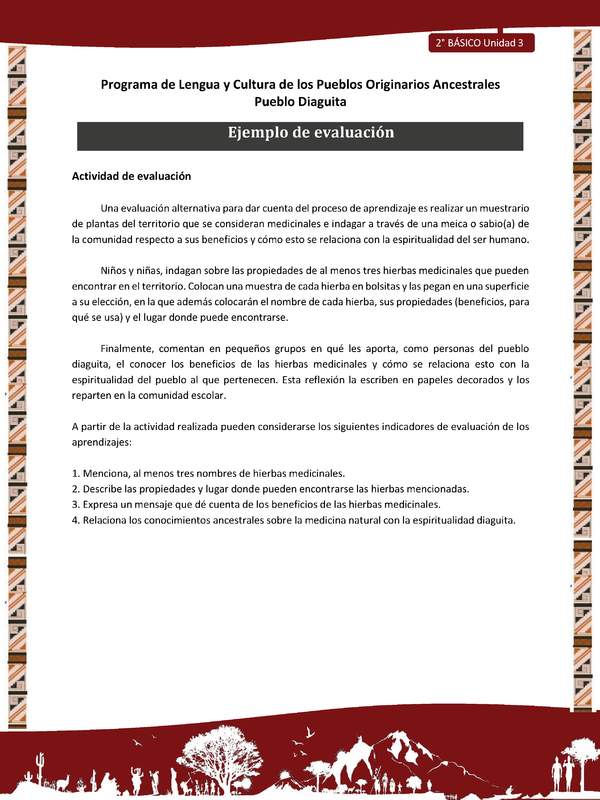 Ejemplo de evaluación