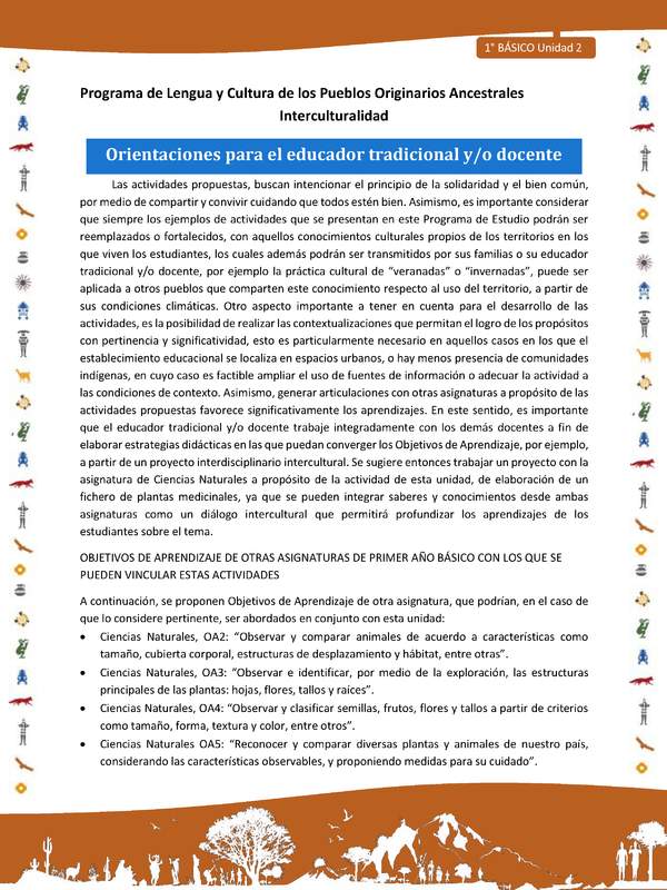 Orientaciones para el educador tradicional y/o docente