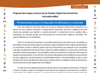 Orientaciones para el educador tradicional y/o docente