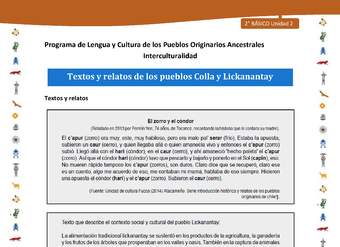 Textos y relatos de los pueblos Colla y Lickanantay