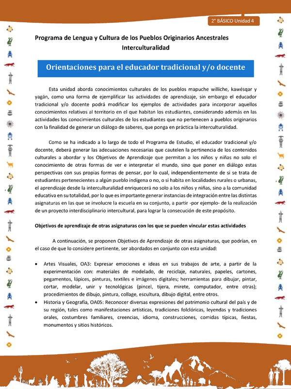 Orientaciones para el educador tradicional y/o docente