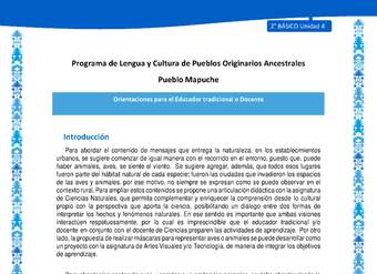 Orientaciones al docente - LC02 - Mapuche - U4 - Introducción