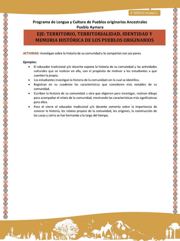 08-Actividad Sugerida LC03 U01-0A07-Investigan sobre la historia de su comunidad y lo comparten con sus pares