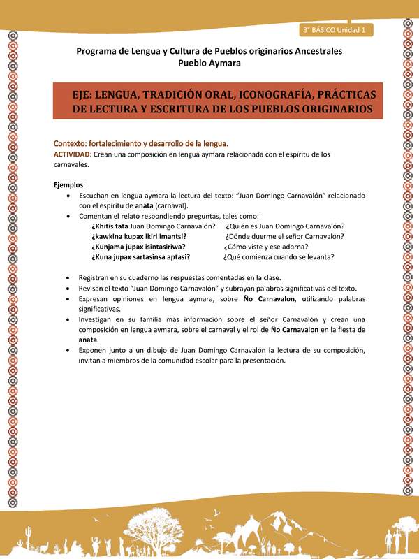 05-Actividad Sugerida LC03 U01-LF01-Crean una composici+¦n en lengua aymara relacionada con el esp+¡ritu de los carnavales.
