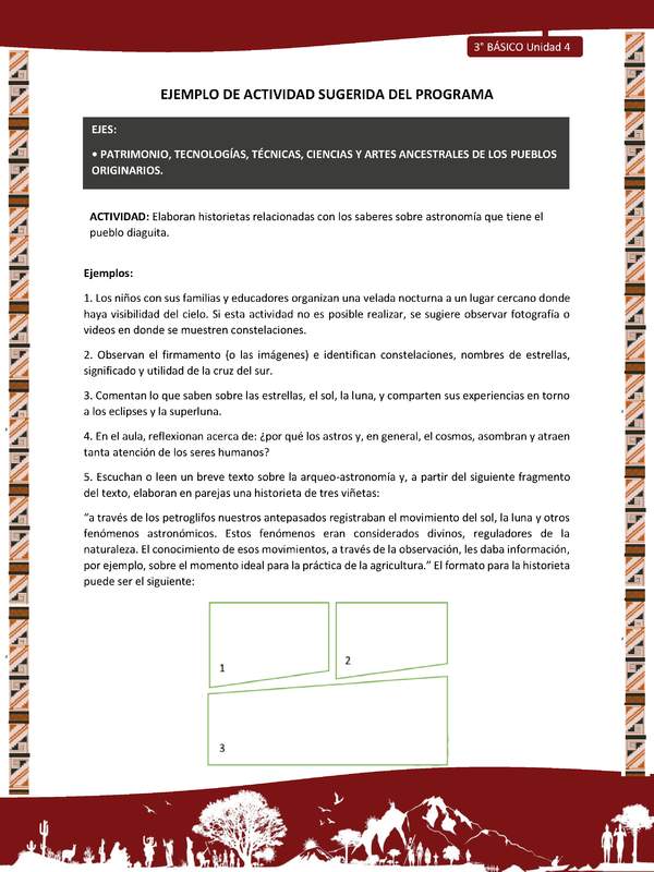 01-Actividad Sugerida LC03 DIA-U04-OA14- Elaboran historietas relacionadas con los saberes sobre astronomía que tiene el pueblo diaguita.