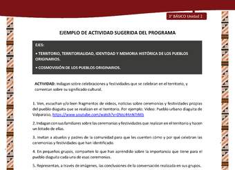 01-Actividad Sugerida LC03 DIA-U02-OA06;OA11-Indagan sobre celebraciones y festividades que se celebran en el territorio, y comentan sobre su significado cultural.