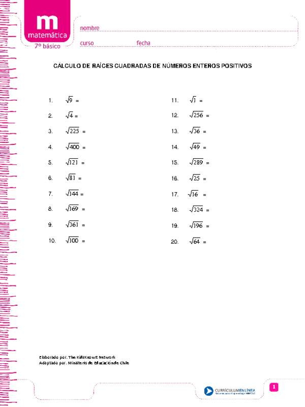 Cálculo de raíces cuadradas de números enteros positivos