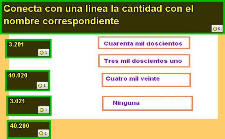 Asociar números escritos en palabras y con símbolos