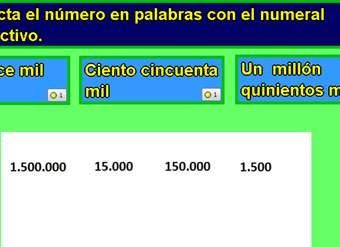 Leer y conectar números en palabras y símbolos