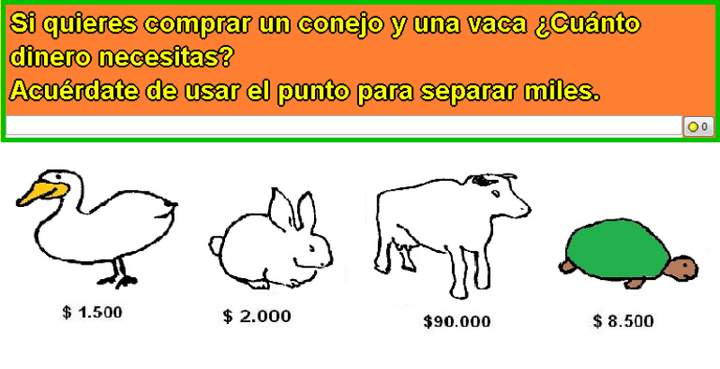 Comprando una vaca y un conejo