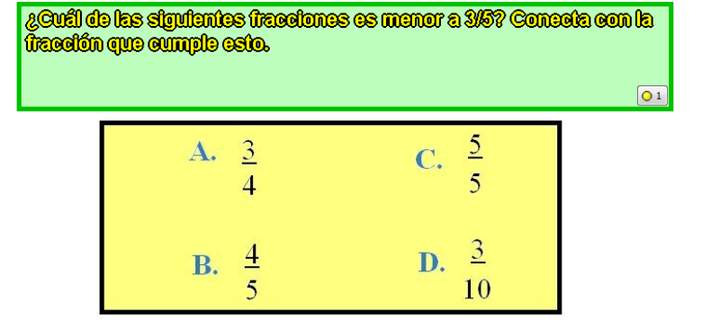 Fracción menor a 3/5