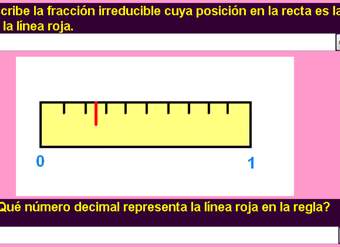 Fracciones y decimales en la recta numérica (V)