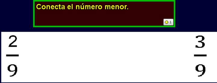 Comparando fracciones de igual denominador (II)