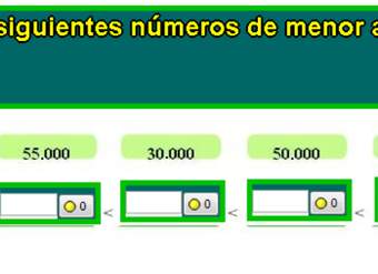 Comparar y ordenar números (I)