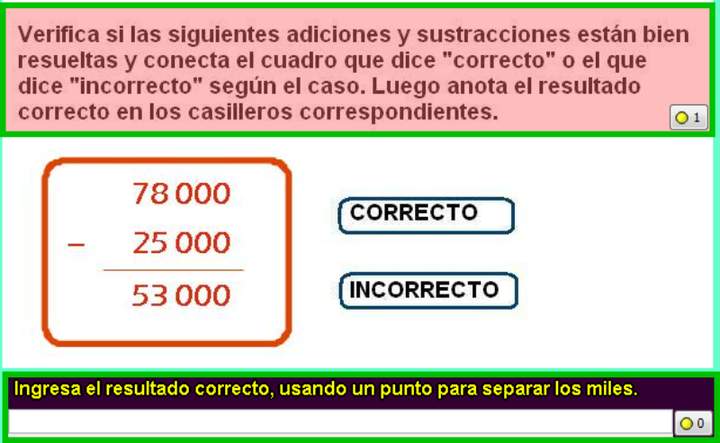 Verificar sutracción usando el algoritmo (II)