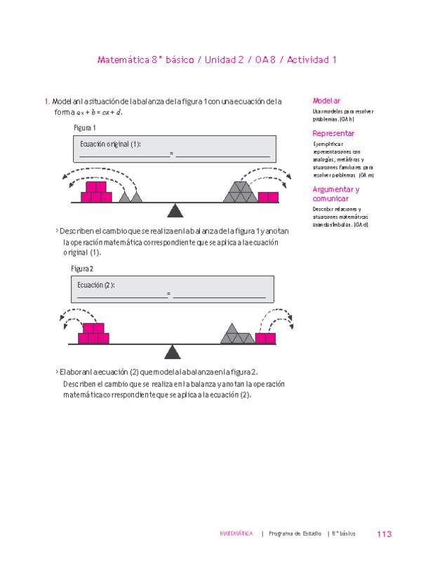 Matemática 8° básico -Unidad 2-OA 8-Actividad 1