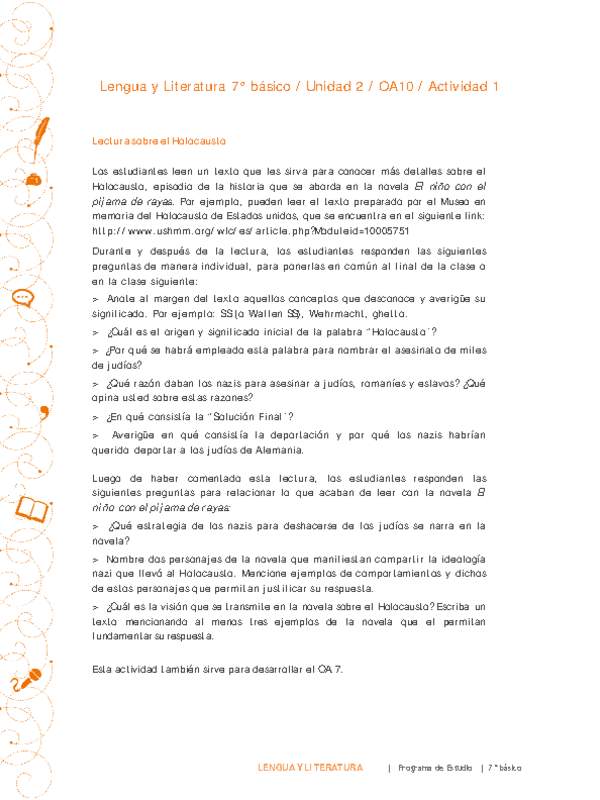 Lengua y Literatura 7° básico-Unidad 2-OA10-Actividad 1