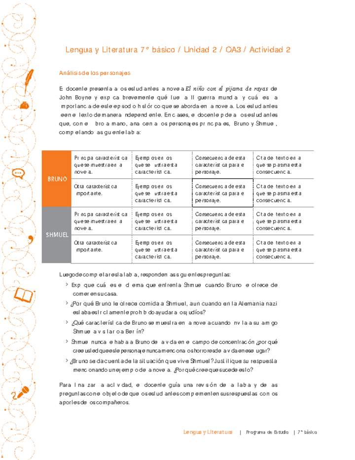 Lengua y Literatura 7° básico-Unidad 2-OA3-Actividad 2